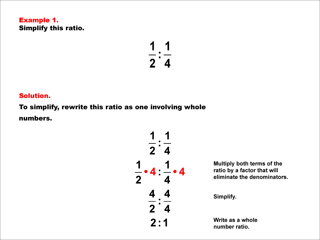 how to solve ratio problems with fractions