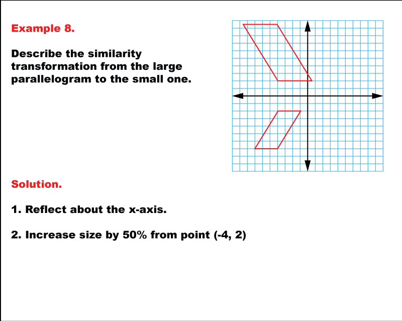 In this math example examine a similarity transformation for a geometric shapes.