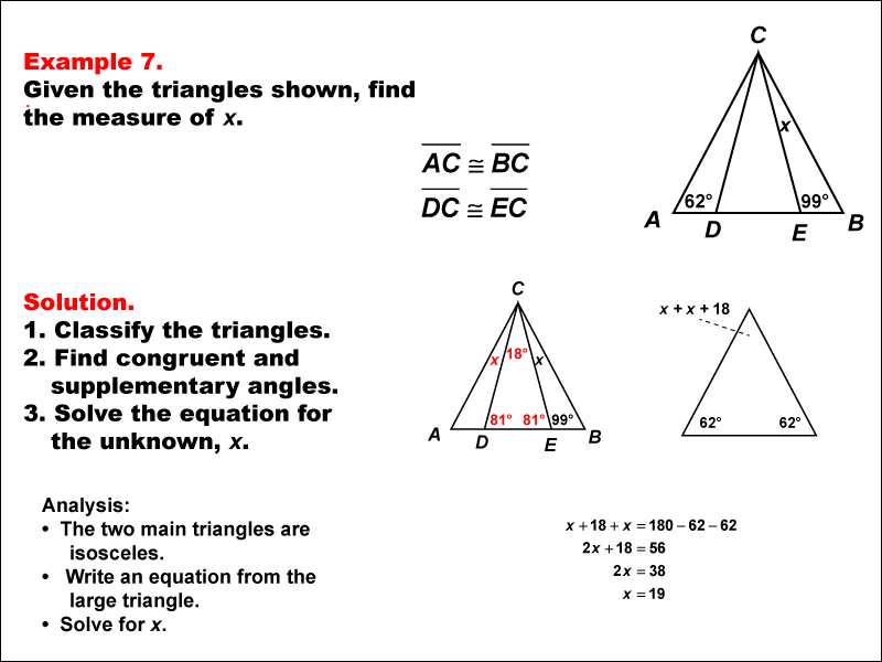 Math Examples Collection Solving Equations Using Triangle Properties Media4math 4833