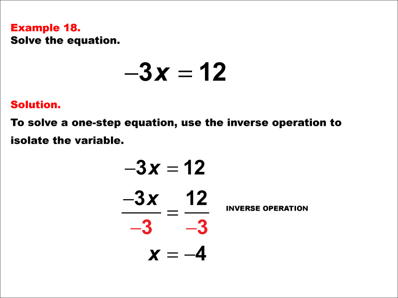 Solving A times X = B. The values of A and B are integers.