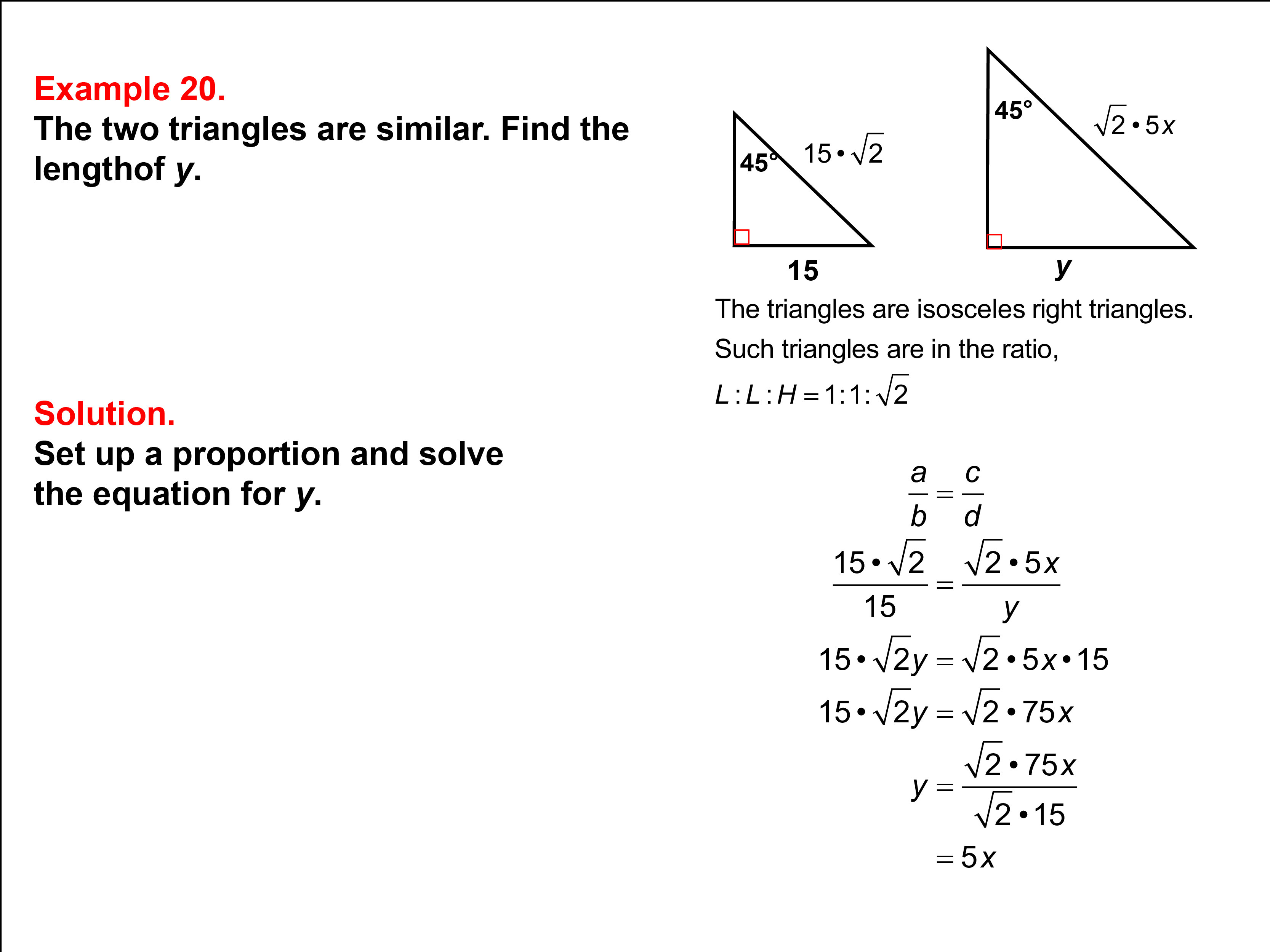 Math Example: Solving Proportions: Example 20 | Media4Math