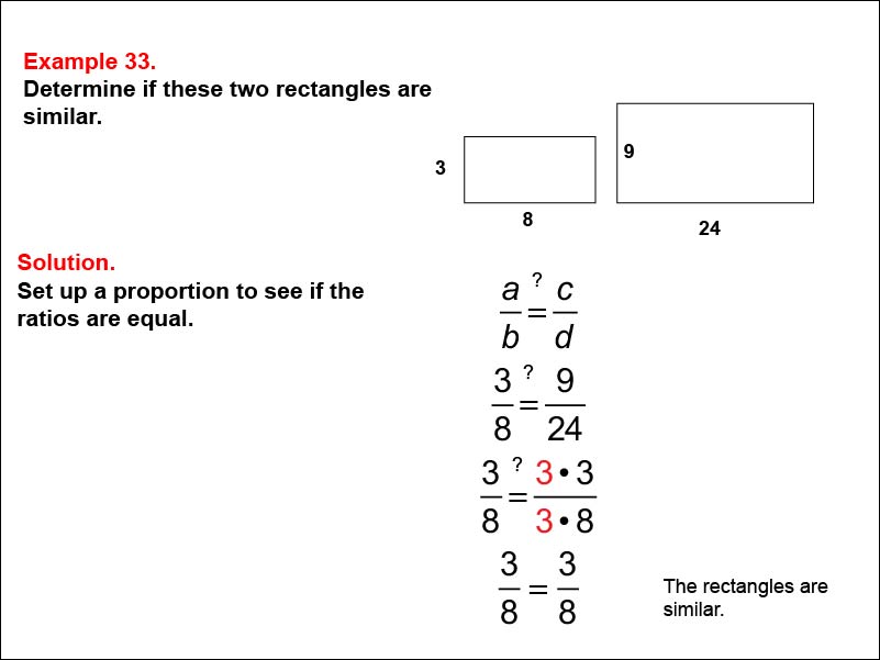 Math Example: Solving Proportions: Example 33 | Media4Math