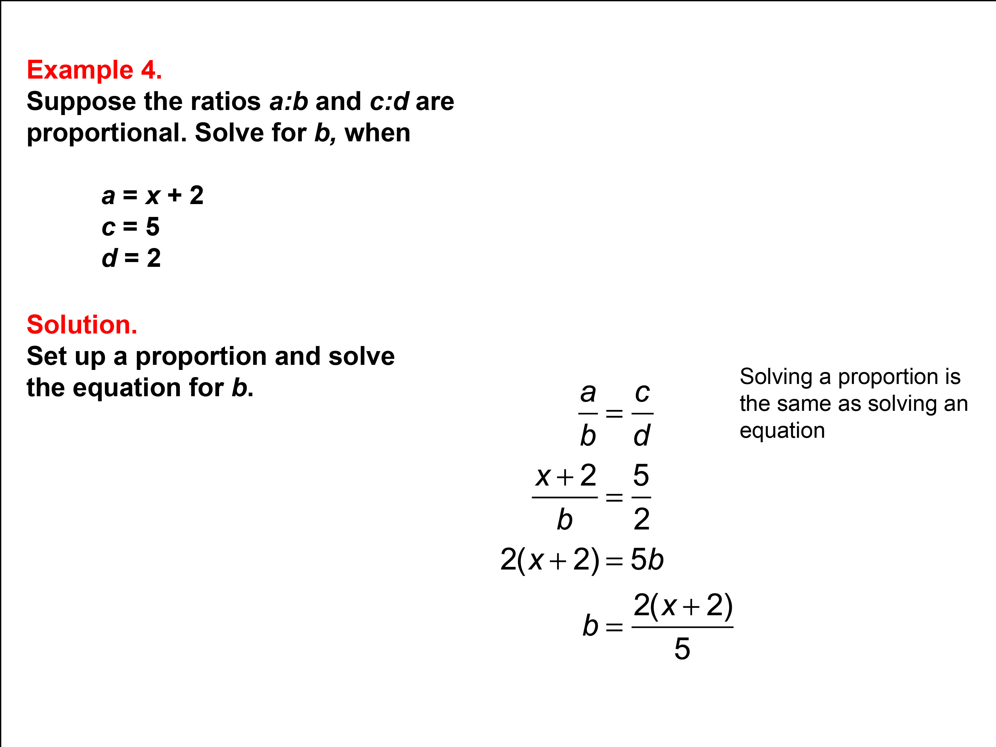 Math Example: Solving Proportions: Example 04 | Media4Math