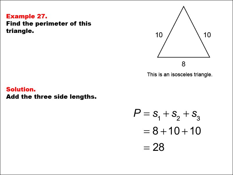 Math Example--Area and Perimeter--Triangles: Example 27 | Media4Math