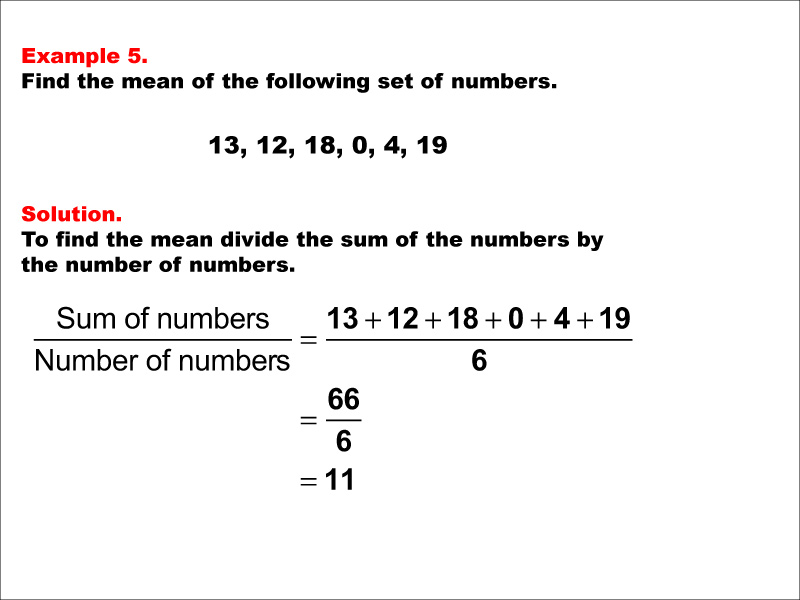 Math Example Mean Example 05 Media4math