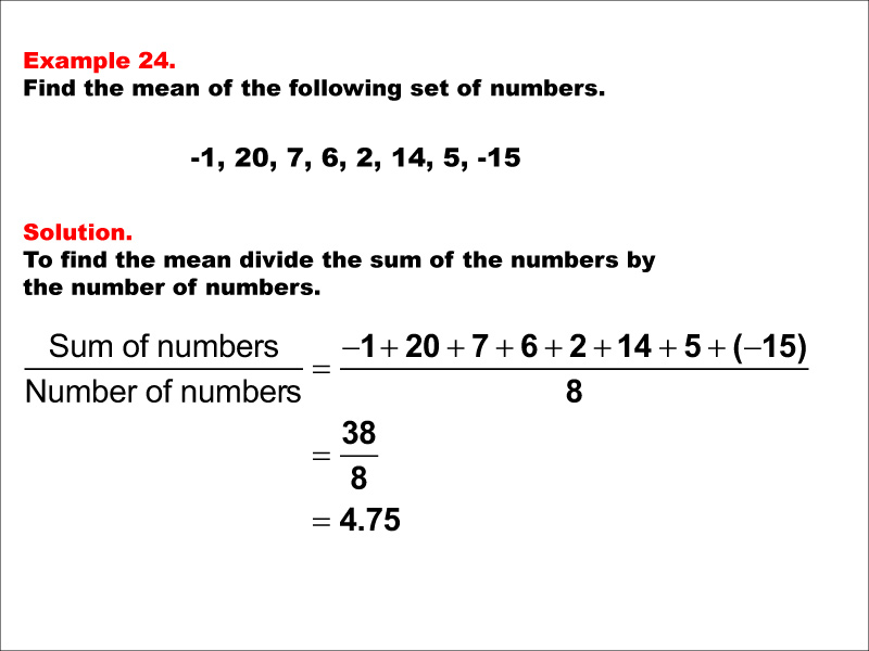 Math Example Mean Example 24 Media4math