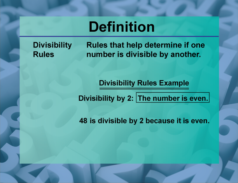 Video Definition 13 Primes And Composites Divisibility Rules Media4math