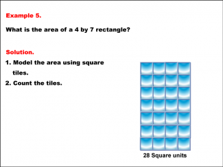 Math Example--Area and Perimeter--Rectangle Area with Tiles--Example 5