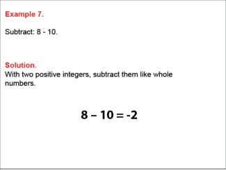 Math Example--Numerical Expressions--Subtracting Two Integers: Example 07