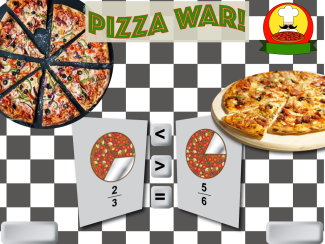 Interactive Math Game: Fractions: Pizza War!