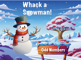 Interactive Math Game--Whack a Snowman, Odd Numbers