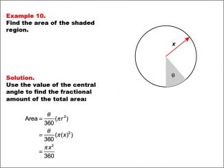 Math Example--Area and Perimeter--Circular Area and Circumference: Example 10