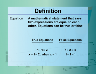 Video Definition 10--Equation Concepts--Equation