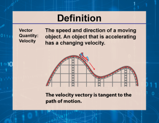 Definition--Vector Concepts--Vector Quantity: Velocity