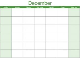 Math Clip Art--Calendar Template--December