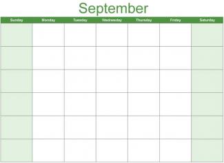 Math Clip Art--Calendar Template--September