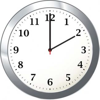 Math Clip Art--Clock Face Showing 2:00