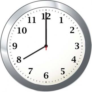 Math Clip Art--Clock Face Showing 8:00