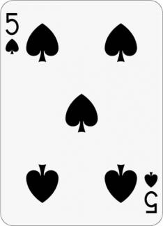 Math Clip Art--Playing Card: The 5 of Spades