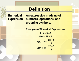 Math Video Definition 38--Multiplication and Division Concepts--Numerical Expression