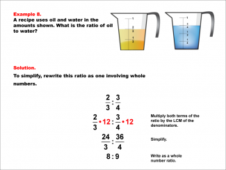 Math Example--Ratios and Rates--Ratios with Fractions--Example 8