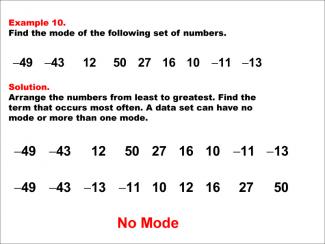 Math Example--Measures of Central Tendency--Mode: Example 10