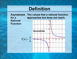 Video Definition 2--Rationals and Radicals--Asymptotes for a Rational Function (Spanish Audio)