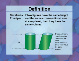 Video Definition 4--3D Geometry--Cavalieri's Principle