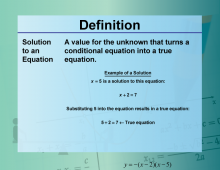 Video Definition 31--Equation Concepts--Solution