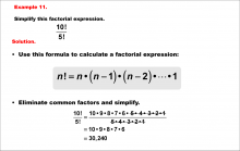 Math Example--Combinatorics--Factorial Expressions: Example 11