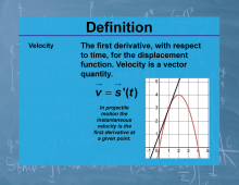 Definition--Calculus Topics--Velocity
