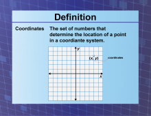 Definition--Coordinate Systems--Coordinates