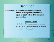 Video Definition 16--Equation Concepts--Inequation