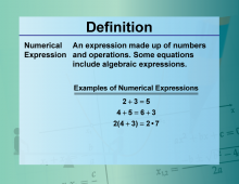 Video Definition 24--Equation Concepts--Numerical Expression