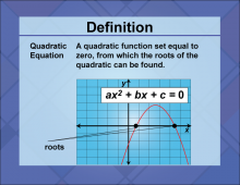 Video Definition 7--Quadratics Concepts--Quadratic Equation