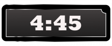 Math Clip Art--Digital Clock Face Showing 4:45