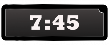 Math Clip Art--Digital Clock Face Showing 7:45