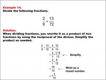 Math Example: Fraction Operations--Dividing Fractions: Example 14