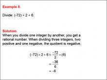 Math Example--Numerical Expressions--Dividing Integers: Example 8