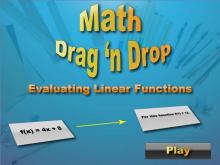 Interactive Math Game--DragNDrop Math--Evaluating Linear Functions