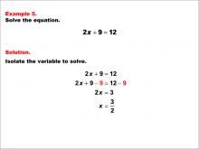 Math Example--Solving Equations--One-Variable Equations: Example 5