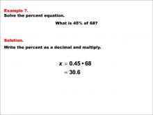 Math Example--Percents-- Equations with Percents: Example 7