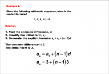 Math Example--Sequences and Series--Finding the Explicit Formula of an Arithmetic Sequence: Example 2