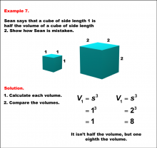 Math Example--Volume Concepts--Exploring Volumes of Cubes: Example 7