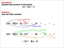 Math Example--Quadratics--The FOIL Method: Example 8