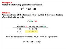 Math Example--Quadratics--Factoring Quadratics: Example 9
