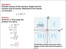 Math Example--Function Concepts--Functions and Their Inverses: Example 6