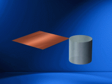 Animated Math Clip Art--3D Geometry--Cylinder with Horizontal Cross-Section