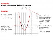 Math Example--Quadratics--Graphs of Quadratic Functions in Factored Form--Example 5