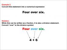 Math Example: Language of Math--Numerical Expressions--Division--Example 2